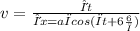 v=\frac{δt}{δx}=aωcos(ωt+6 \frac{6}{π})