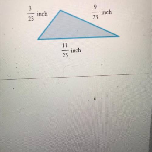 Find the perimeter of the triangle. Recall that the perimeter of a figure is the distance around a