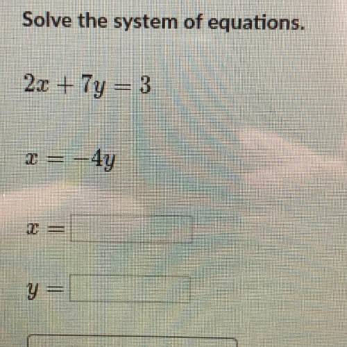 Please solve the system of equations !!