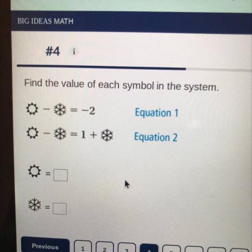 Find the value of each symbol in the system