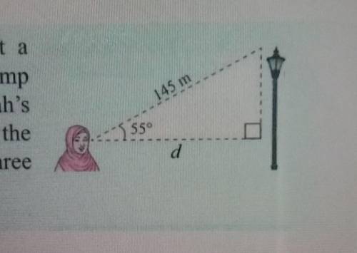 The diagram on the right shows Aisyah who is looking at a lamp post. Given that the angle of elevat