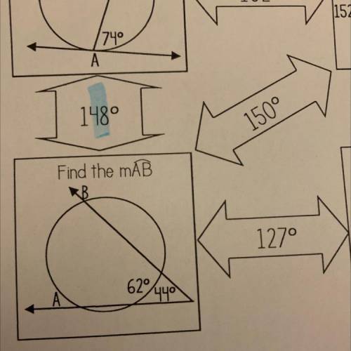 Find the measure of arc AB