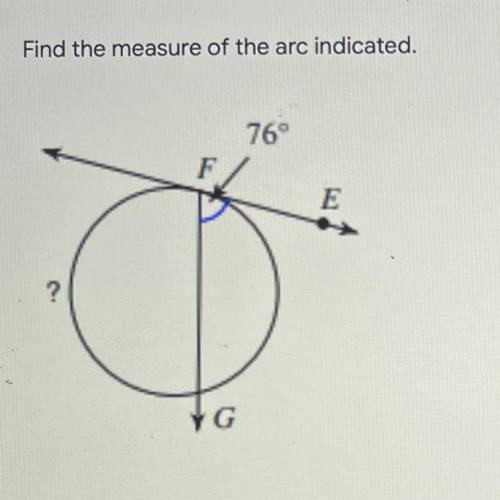 Find the measure of the arc indicated.