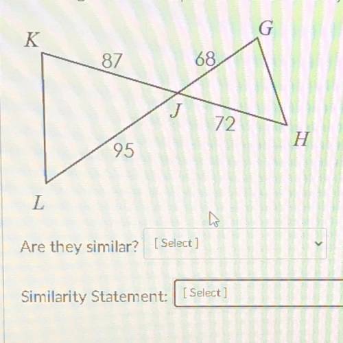 Determine whether the triangles are similar by AA, SSS, SAS, or not similar
