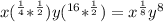 x(^\frac{1}{4}*^\frac{1}{2})y(^{16}*^\frac{1}{2})=x^\frac{1}{8}y^8
