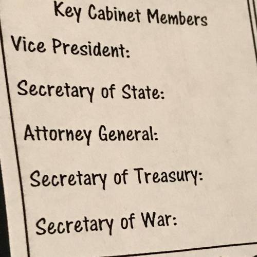 Andrew Jackson's key cabinet members ( Ik I’m not smart )