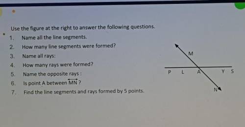 Use the figure at the right to answer the following questions.

Name all the line segments.How man
