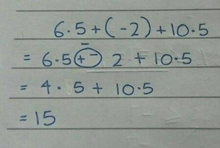 How do you simplify 6.5+(-2)+10.5