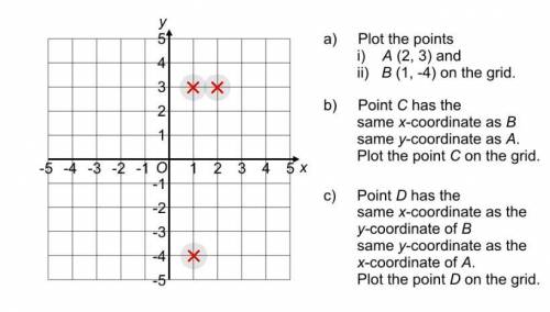 Point D has the same x-coordinate as the y-coordinate as B same same y-coordinate as the x-coordin