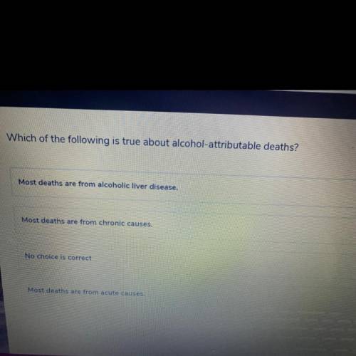 Which of the following is true about alcohol-attributable deaths?

Most deaths are from alcoholic