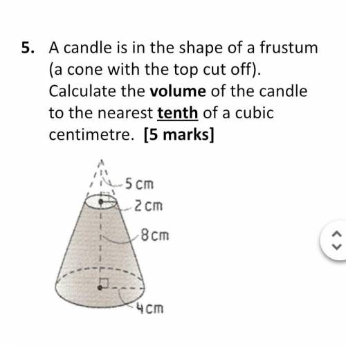 Please help me, A candle is in the shape of a frustum (a cone with the top cut off). Calculate the