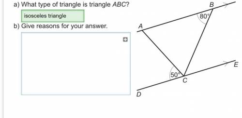 What type of triangle is triangle ABC?
Give reason for your answer.