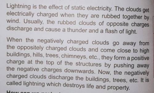 How does lightening occur

Can you please tell me me by looking this book picture  Please fast