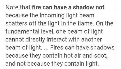 Is fire have a shadow ??