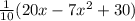 \frac{1}{10} (20x - 7x^2+30)