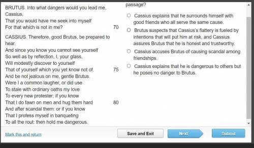 Julius Caesar, act 1, scene 2. what best summarizes the conflict in this passage