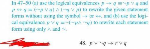 Use logical equivalences: p -> q = ~p OR q and p <-> q = (~p OR q) ^ (~q OR p) to rewrite