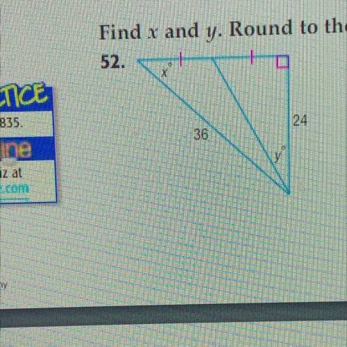 Find x and y. Round to the nearest tenth