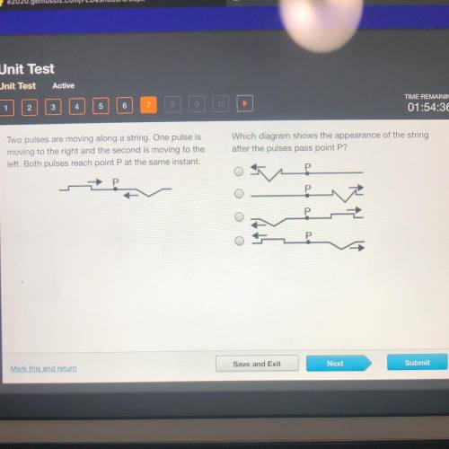 Two pulses are moving along a string. One pulse is

 
moving to the right and the second is moving