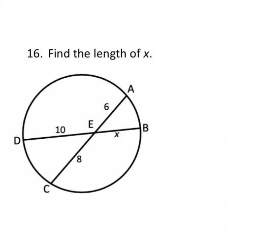16. Find the length of x.