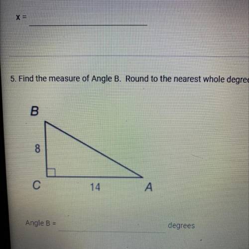 Find the measure of Angle B. Round to the nearest whole degree.