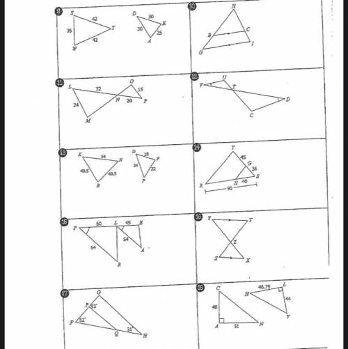 Determine whether the triangles are similar. If similar, state how (AA~, SSS~, or SAS~), and write