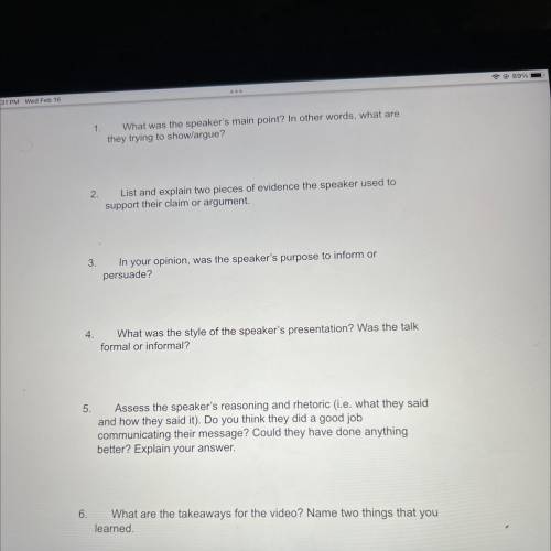Can some please help me with these ted talk questions please

(What they don’t teach you in driver