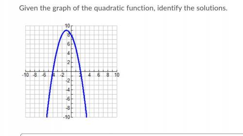 I really need help Given the graph of the quadratic function, identify the solutions.