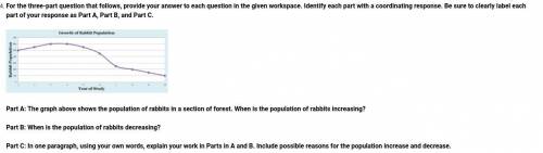 For the three-part question that follows, provide your answer to each question in the given workspa