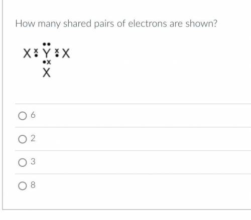 How many shared pairs of electrons are shown?