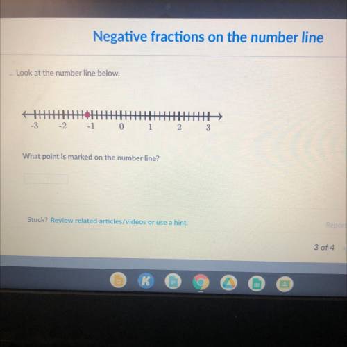 Negative fractions on the number line