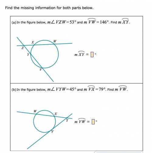 Find the missing information for both parts