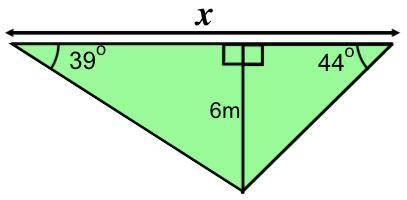 Find the value of the length x rounded to 1 DP.