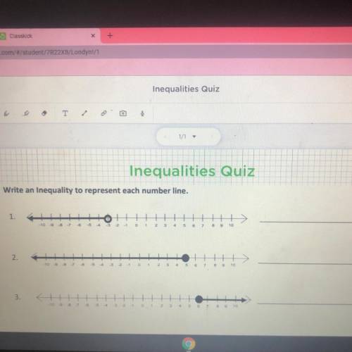 Inequalities number line