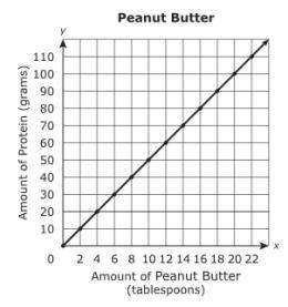 The graph shows the amount of protein contained in a certain brand of peanut butter.

 Which st