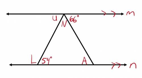 Label L, U, N, A with the correct angles. please help! (NO BOTS!)