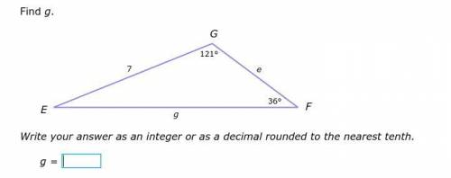 Find g.
Write your answer as an integer or as a decimal rounded to the nearest tenth.