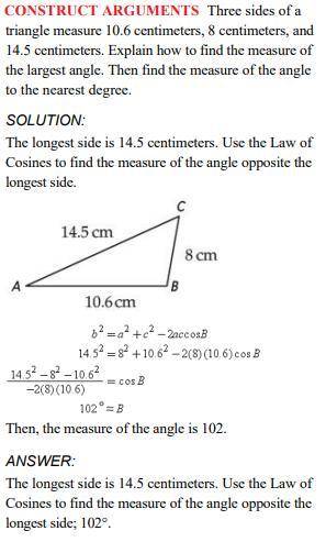 Use the figure below. Given a = 13, b = 10, and c = 15, use the Law of Cosines to

solve for B. Rou