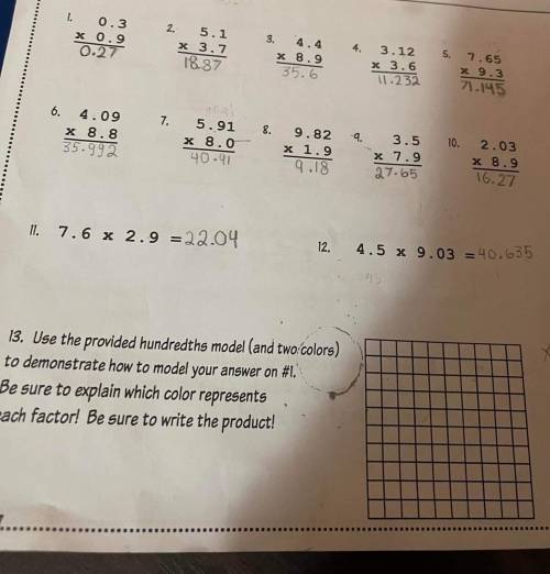Please help with number 13 !