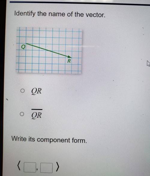 I have already found the name of the vector, but I do not know how to identify the component form w