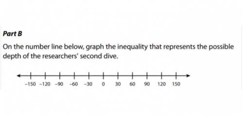 Part A -

Write an inequality that represents the possible depth, d, of the teacher's second dive.