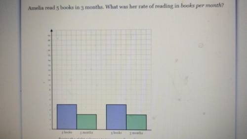 Amelia read 5 books in 3 months. What was her rate of reading in books per month?

Also where shou