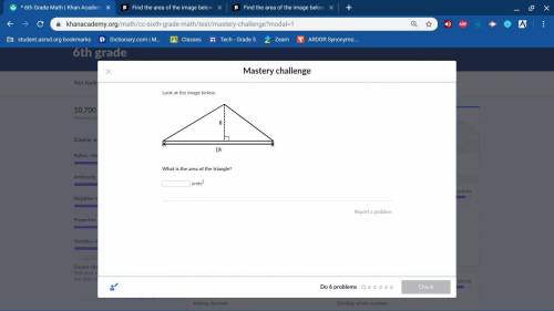 Look at the image below.
What is the area of the triangle?