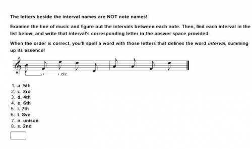 The letters beside the interval names are NOT note names!

Examine the line of music and figure ou