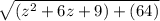 \sqrt{(z^2 +6z+9)+(64)}