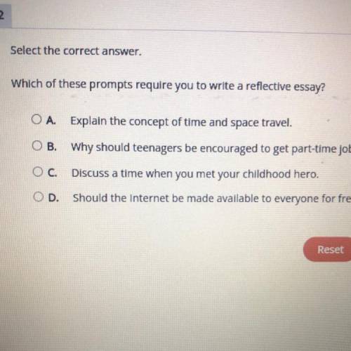 Which of these prompts require you to write a reflective essay?