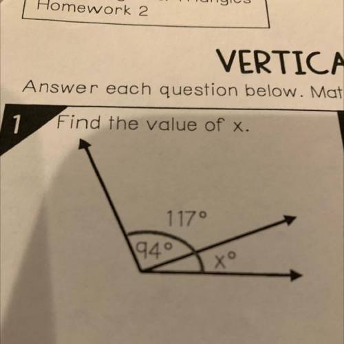 1
Find the value of x.
117°
1940
to
