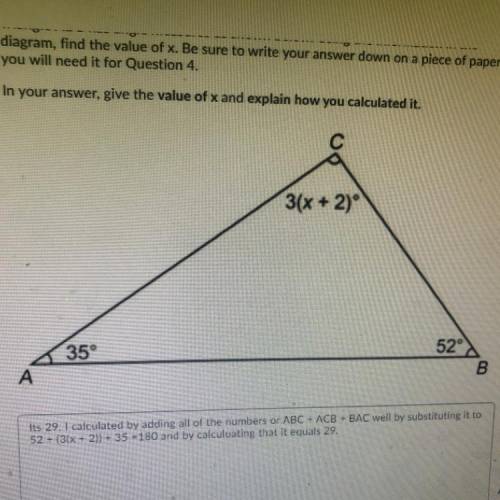 Question 3 (2 points)

This is the same triangle you used for Question 2.
Triangle ABC has angle m