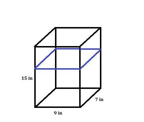 Which describes the horizontal cross section of the given right rectangular prism? A. A rectangle wi