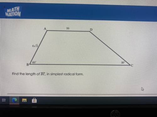 Find the length of BC, in simplest radical form